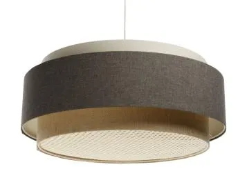 Lampa wisząca ERUTAN DUDU RATTAN kremowa/szara/beżowa