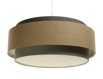 Lampa wisząca ERUTAN DUDU RATTAN szara/beżowa