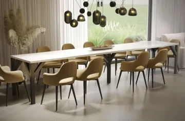 Stół rozkładany DUNAJ 130(350)x90 biały połysk