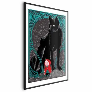 Plakat Czerwony kapturek 29,7x42 cm z ramą czarną z marginesem