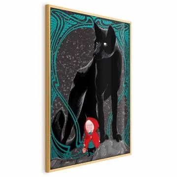Plakat Czerwony kapturek 40x60 cm z ramą złotą bez marginesu