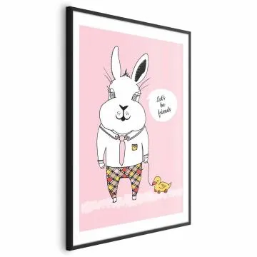 Plakat Przyjaciel królika 40x60 cm z ramą czarną z marginesem