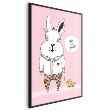 Plakat Przyjaciel królika 60x90 cm z ramą czarną bez marginesu