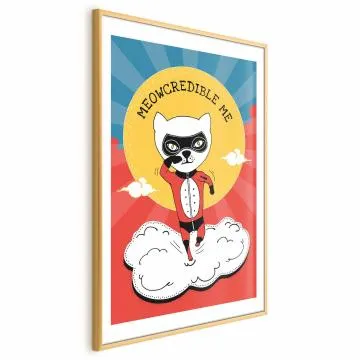 Plakat Szanowny kot 60x90 cm z ramą złotą z marginesem