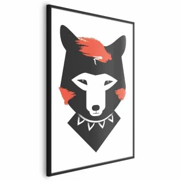 Plakat Grzeczny lisek 29,7x42 cm z ramą czarną bez marginesu