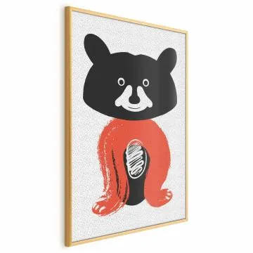 Plakat Sympatyczny szop 21x30 cm z ramą złotą bez marginesu