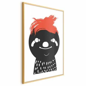 Plakat Szalony leniwiec 40x60 cm z ramą złotą bez marginesu
