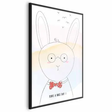 Plakat Pozdrowienia od królika 40x60 cm z ramą czarną bez marginesu