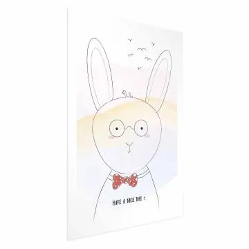 Plakat Pozdrowienia od królika 40x60 cm bez ramy z marginesem