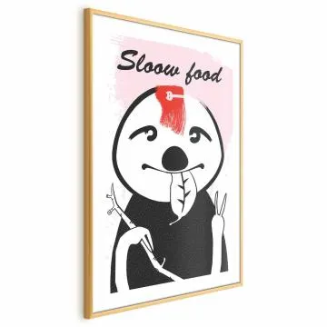 Plakat Leniwiec trendsetter 60x90 cm z ramą złotą z marginesem