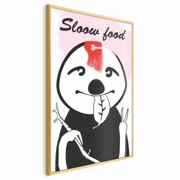 Plakat Leniwiec trendsetter 21x30 cm z ramą złotą bez marginesu