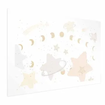 Plakat Księżyc i gwiazdy 60x40 cm bez ramy z marginesem