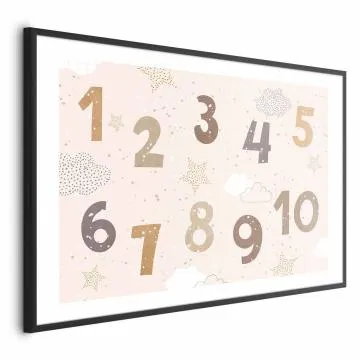 Plakat Cyferki 90x60 cm z ramą czarną z marginesem
