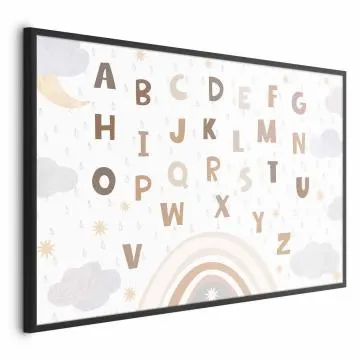 Plakat Literki 60x40 cm z ramą czarną bez marginesu