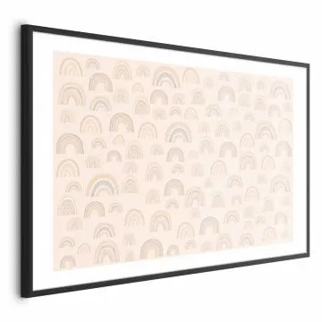 Plakat Pastelowe tęcze 90x60 cm z ramą czarną z marginesem
