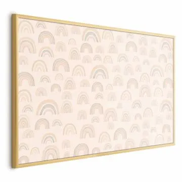 Plakat Pastelowe tęcze 90x60 cm z ramą złotą bez marginesu
