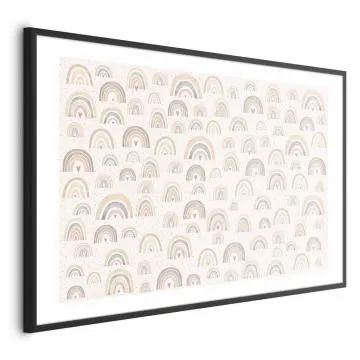 Plakat Tęcze i serca 60x40 cm z ramą czarną z marginesem