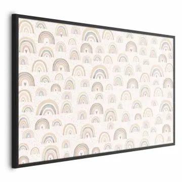 Plakat Tęcze i serca 60x40 cm z ramą czarną bez marginesu