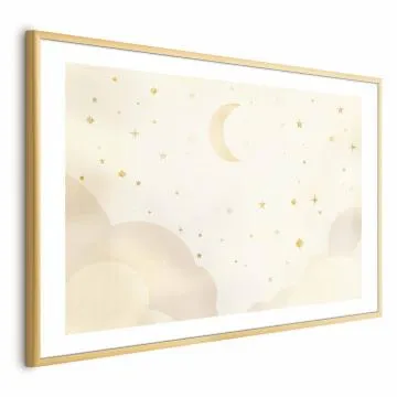 Plakat Rozgwieżdżona noc 60x40 cm z ramą złotą z marginesem