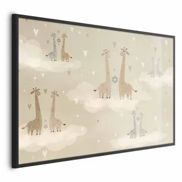 Plakat Zakochane żyrafy 60x40 cm z ramą czarną bez marginesu