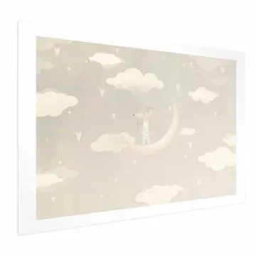 Plakat Myszka na księżycu 60x40 cm bez ramy z marginesem