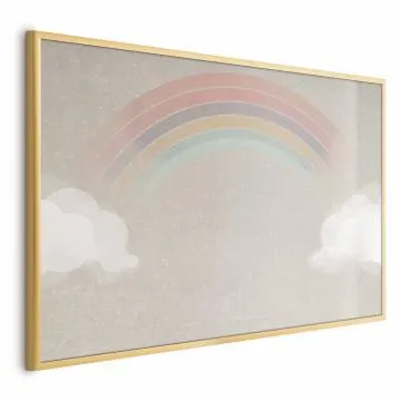 Plakat Tęcza w deszczu 60x40 cm z ramą złotą bez marginesu