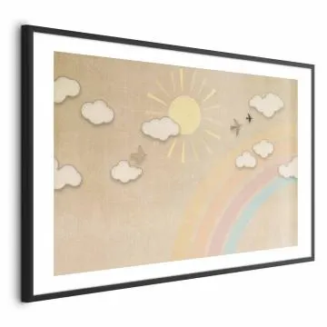 Plakat Tęczowy dzień 60x40 cm z ramą czarną z marginesem