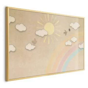 Plakat Tęczowy dzień 60x40 cm z ramą złotą bez marginesu