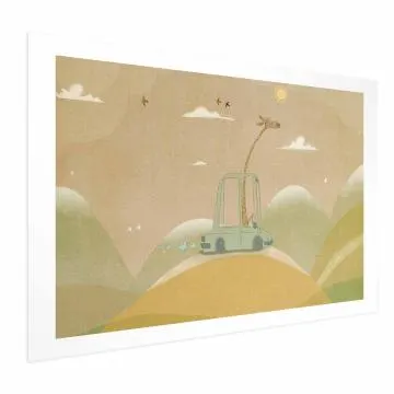 Plakat Podróżująca żyrafa 60x40 cm bez ramy z marginesem
