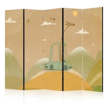 Parawan dwustronny Dla dzieci 225x172 cm 5-częściowy wielokolorowy