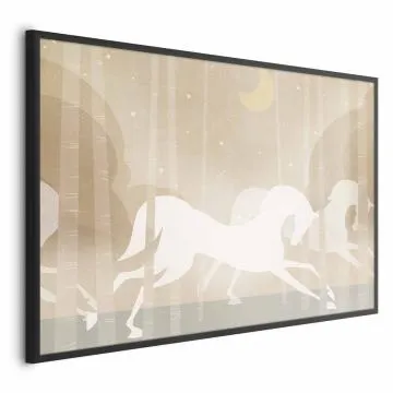 Plakat Pędzące rumaki 60x40 cm z ramą czarną bez marginesu