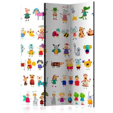 Parawan jednostronny Dla dzieci 135x172 cm 3-częściowy wielokolorowy