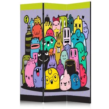 Parawan jednostronny Dla dzieci 135x172 cm 3-częściowy wielokolorowy