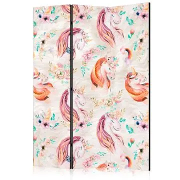 Parawan dwustronny Dla dzieci 135x172 cm 3-częściowy beżowy