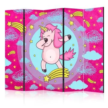 Parawan dwustronny Dla dzieci 225x172 cm 5-częściowy szary