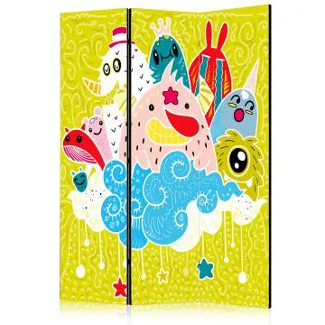 Parawan jednostronny Dla dzieci 135x172 cm 3-częściowy szary
