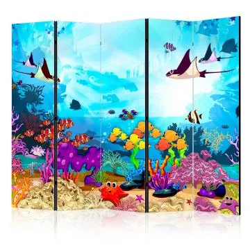 Parawan akustyczny Dla dzieci 225x172 cm 5-częściowy biały