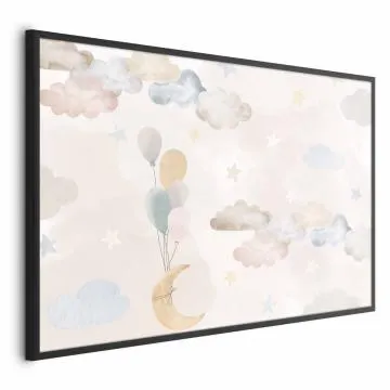 Plakat Bajkowe niebo 90x60 cm z ramą czarną bez marginesu