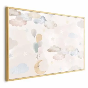 Plakat Bajkowe niebo 60x40 cm z ramą złotą bez marginesu