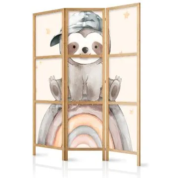Parawan japoński Dla dzieci 135x172 cm 3-częściowy biały