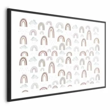 Plakat Tęcza po deszczu 60x40 cm z ramą czarną z marginesem