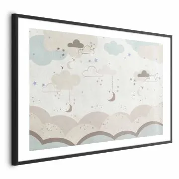 Plakat Bajkowa noc 90x60cm z ramą czarną z marginesem