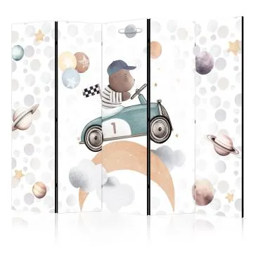 Parawan akustyczny Dla dzieci 225x172 cm 5-częściowy biały