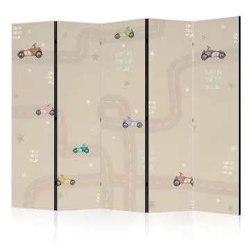 Parawan akustyczny Dla dzieci 225x172 cm 5-częściowy biały