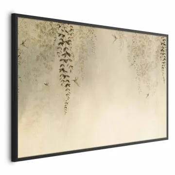 Plakat Beżowe koliberki 90x60 cm z ramą czarną bez marginesu