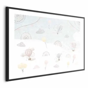 Plakat Przygoda pośród chmur 30x21 cm z ramą czarną z marginesem