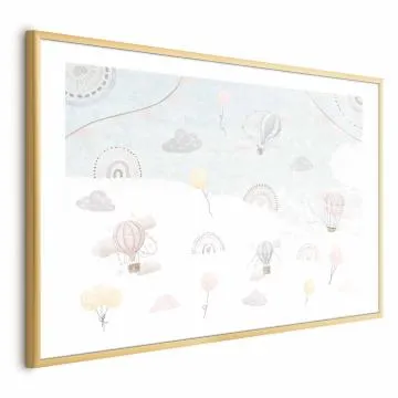 Plakat Przygoda pośród chmur 60x40 cm z ramą złotą z marginesem