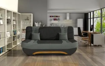 Sofa rozkładana z funkcją spania EWA II czarna/szara