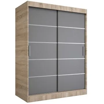 Szafa przesuwna MODUO COMFORT 150 dąb sonoma/antracyt z listwami