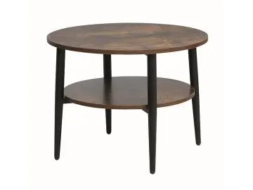 Stolik kawowy ELLA B 60x60 brąz rustykalny/czarny